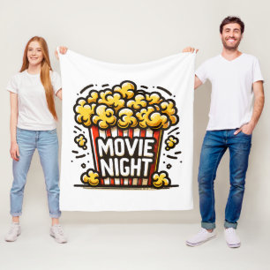 Movie Night Delight Playful Popcorn Fleece Blanket