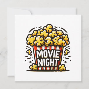Movie Night Delight Playful Popcorn Invitation