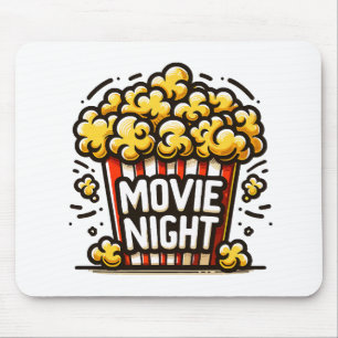 Movie Night Delight Playful Popcorn Mouse Mat