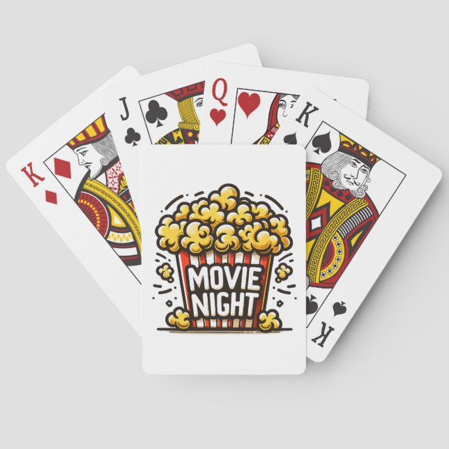 Movie Night Delight Playful Popcorn Playing Cards (Back)