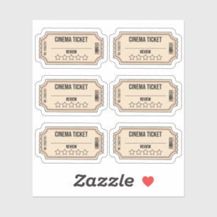 Movie Night Film Star Rating Labels Cinema Tickets