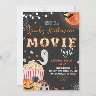 Movie Night Halloween Party Invitation