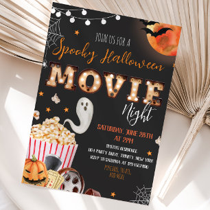 Movie Night Halloween Party Invitation