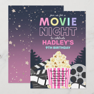 Movie Night Invitation Movie Birthday Invitation