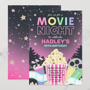Movie Night Invitation Movie Birthday Invitation