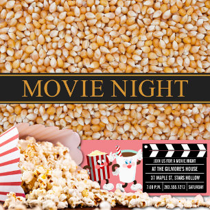 Movie Night Invitations (Pink)