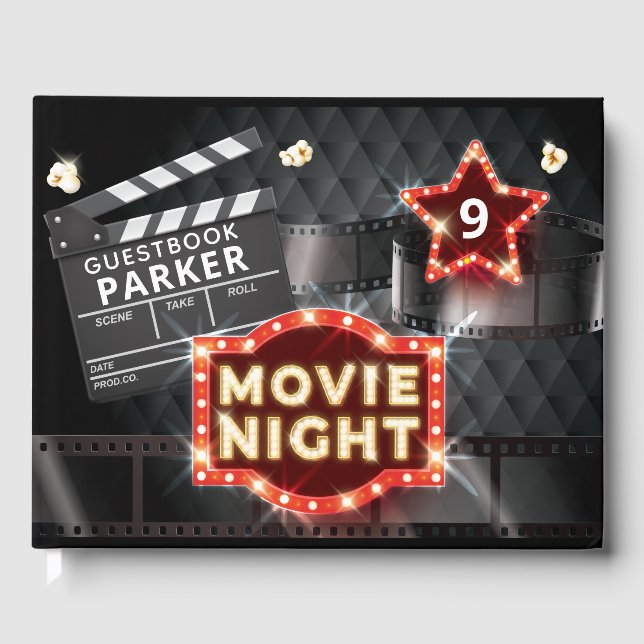 Movie Night Luxury Guest Book (Front)