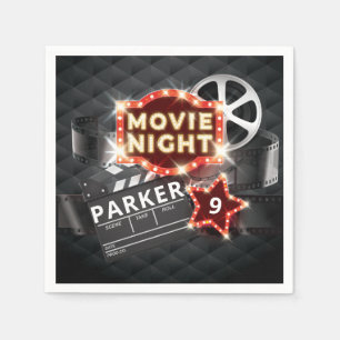 Movie Night Luxury Personalised Napkin