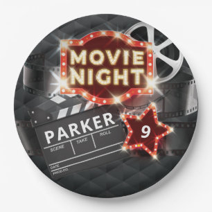 Movie Night Luxury Personalised Paper Plate