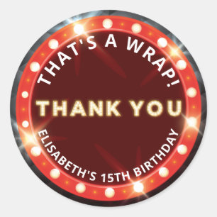 Movie Night Luxury Thank you Classic Round Sticker