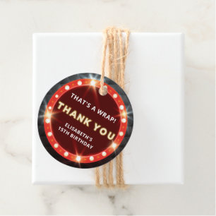 Movie Night Luxury Thank you Favour Tags