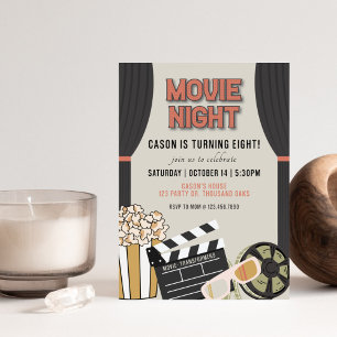 Movie Night, Movie theme, Movie night invite,  Invitation