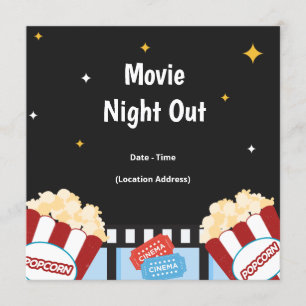 Movie Night Out Backyard Party Invite