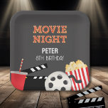 MOVIE NIGHT PAPER PLATE<br><div class="desc">BACKYARD MOVIE PARTY SIGN</div>