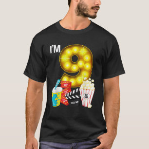 Movie Night Party 9th Birthday Movie Theme Kids Bi T-Shirt