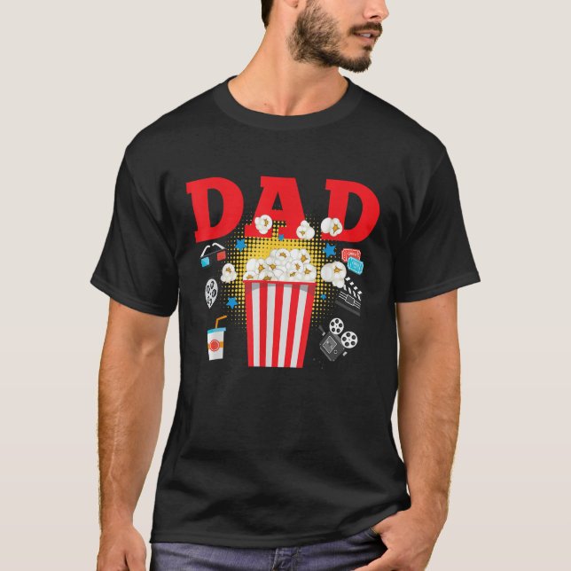 Movie Night Party Dad Movie Themed Birthday Party  T-Shirt (Front)