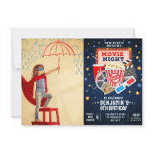 Movie night Photo Birthday Invitation