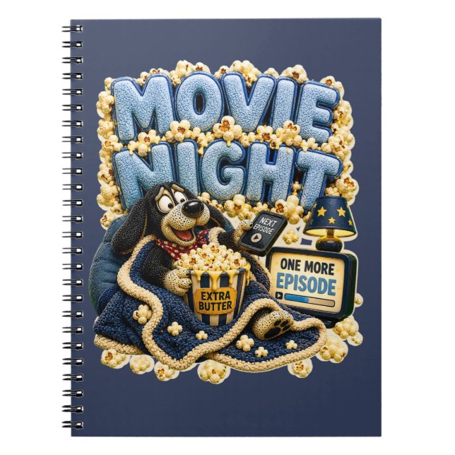 Movie Night Please Pause Funny Cosy Notebook (Front)
