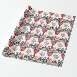 Movie Night Popcorn 13th Birthday Party Wrapping Paper