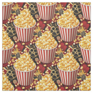 Movie Night Popcorn Seamless Fabric