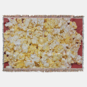Movie Night Popcorn Snack Butter Yummy Food Art Throw Blanket
