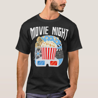 Movie Night Popcorn Theater Lover Film Student  T-Shirt