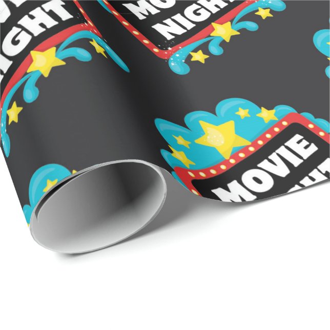 Movie night sign pattern wrapping paper (Roll Corner)