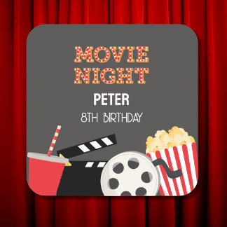 MOVIE NIGHT SQUARE STICKER