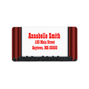 Movie Night Theatre Birthday Party Address Labels