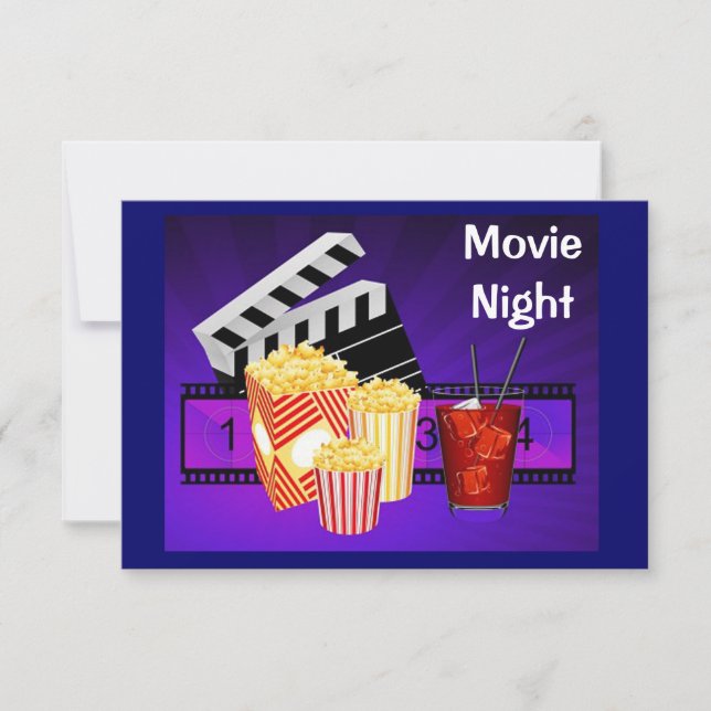 movie night theatre screen invitation (Front)