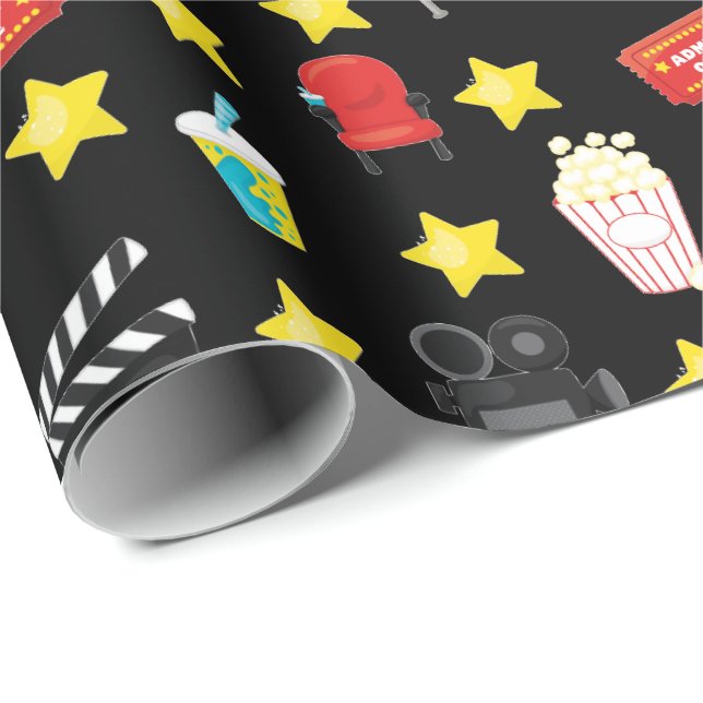 Movie Night Theme Gift Wrap (Roll Corner)