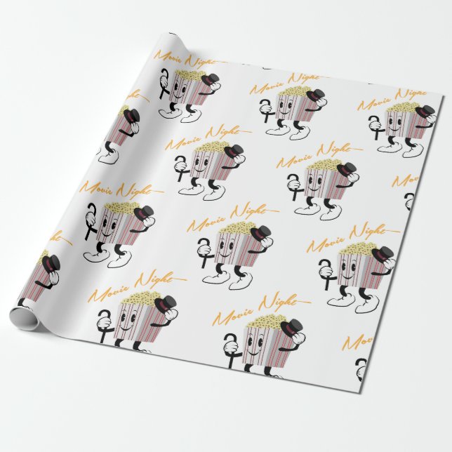Movie Night Wrapping Paper (Unrolled)