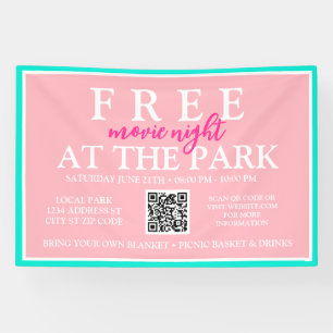 Movie Nights at the Park   Custom Summer Event Banner
