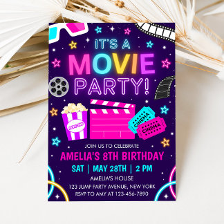 Movie Party Birthday Invitation