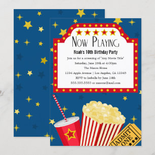 Movie Party   Birthday Party Invitation