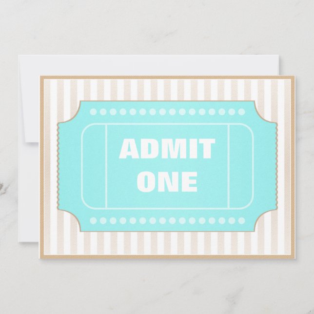 Movie Party Brown Blue Invitation (Front)