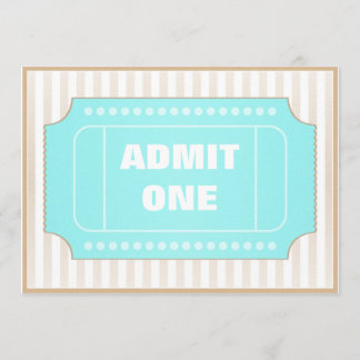 Movie Party Brown Blue Invitation