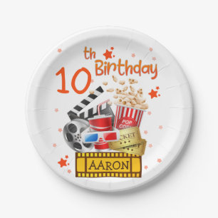 Movie Party Cinema Theater Birthday Matching Paper Plate