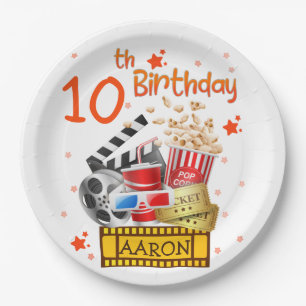 Movie Party Cinema Theater Birthday Matching Paper Plate