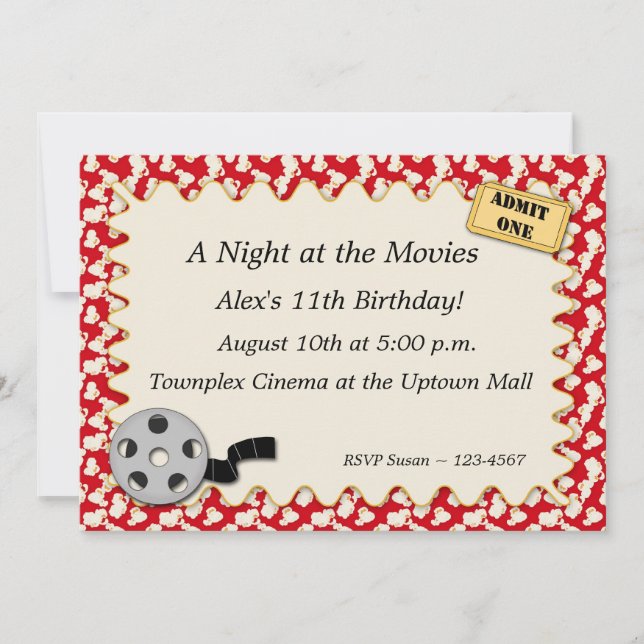 Movie Party Invitation (Front)