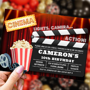 Movie Party invitation, Movie Evening Invitation