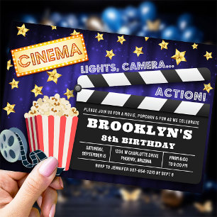 Movie Party invitation, Movie Evening Invitation