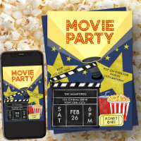 Movie Party Popcorn Clapperboard Cinema Birthday