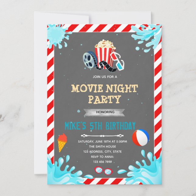 Movie pool party invitation (Front)