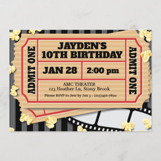 Movie Popcorn Invitation