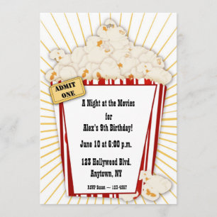 Movie Popcorn Invitation