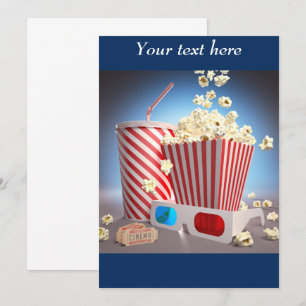Movie popcorn invitations