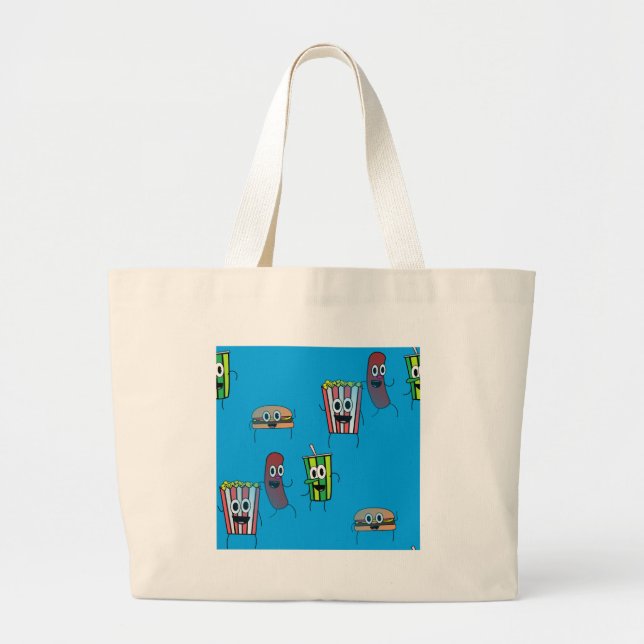 movie popcorn large tote bag (Front)