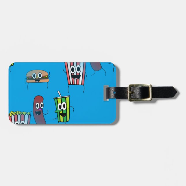 movie popcorn luggage tag (Front Horizontal)