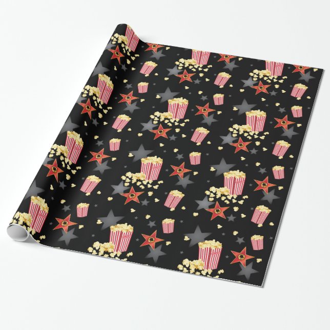 Movie popcorn wrapping paper (Unrolled)